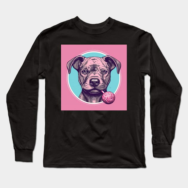 Staffy Lollipop Long Sleeve T-Shirt by Enchanted Reverie